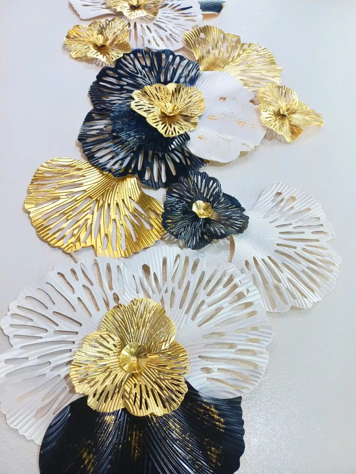 Black & Golden Colour Metal Vertical Decorative Wall Art - 17672