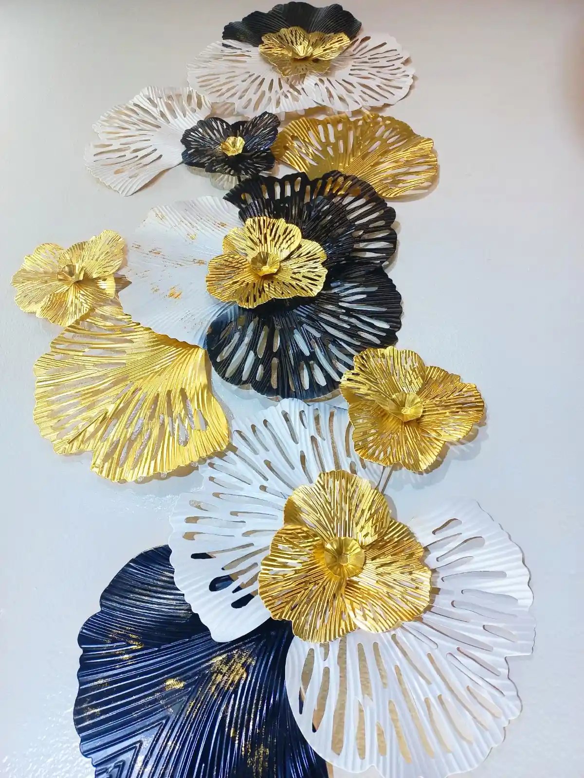 Black & Golden Colour Metal Vertical Decorative Wall Art - 17672