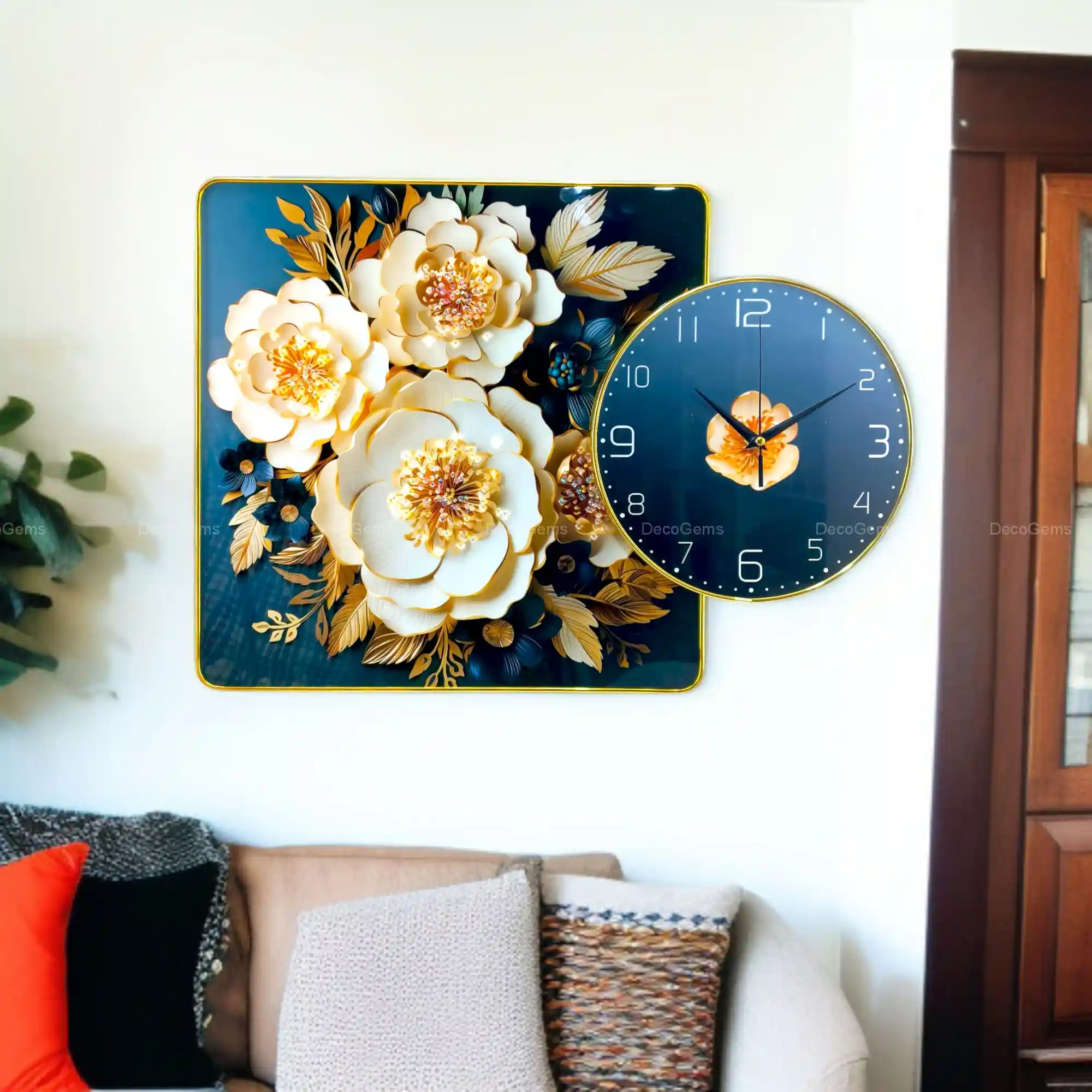 Floral Scenery Wall Clock- 17437
