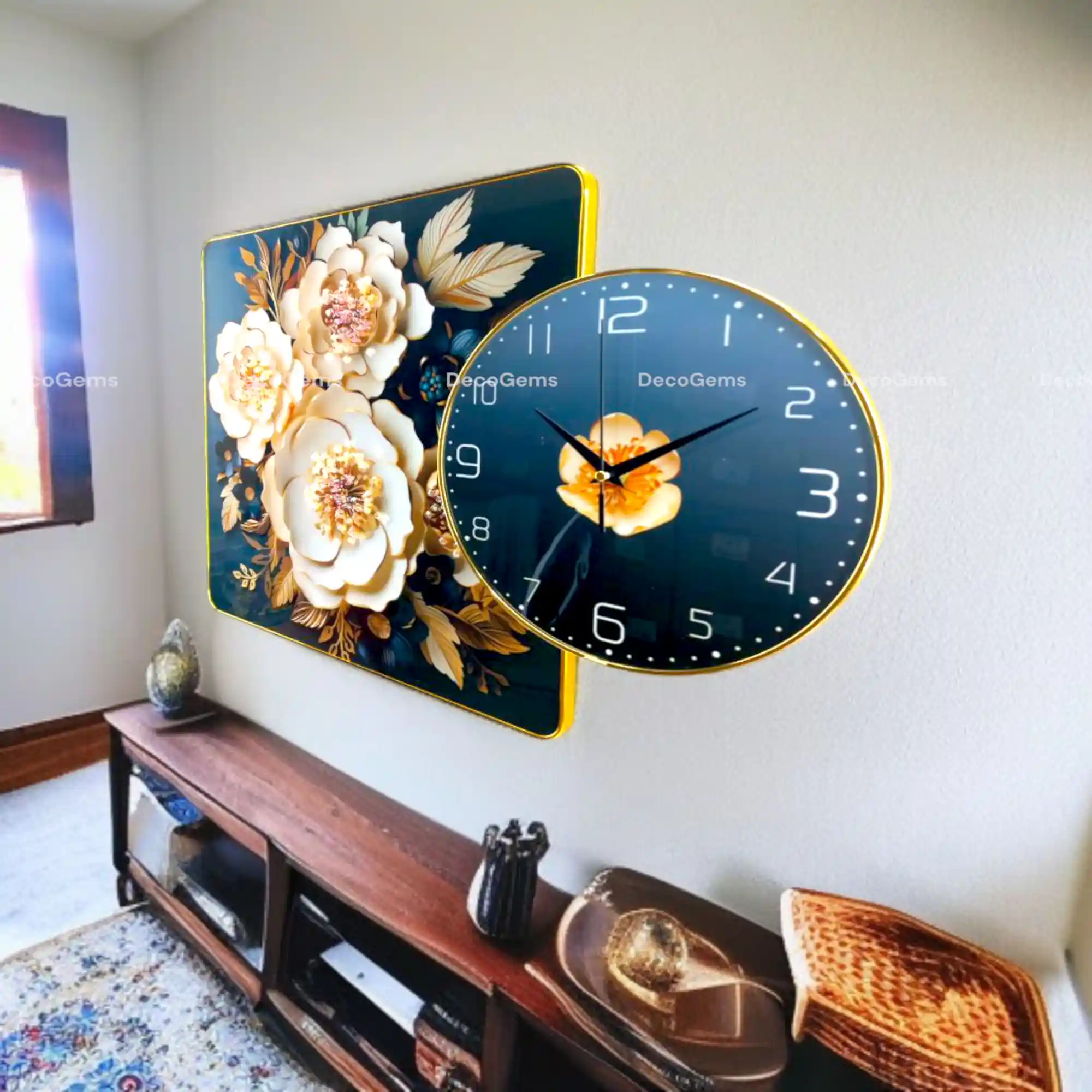 Floral Scenery Wall Clock- 17437
