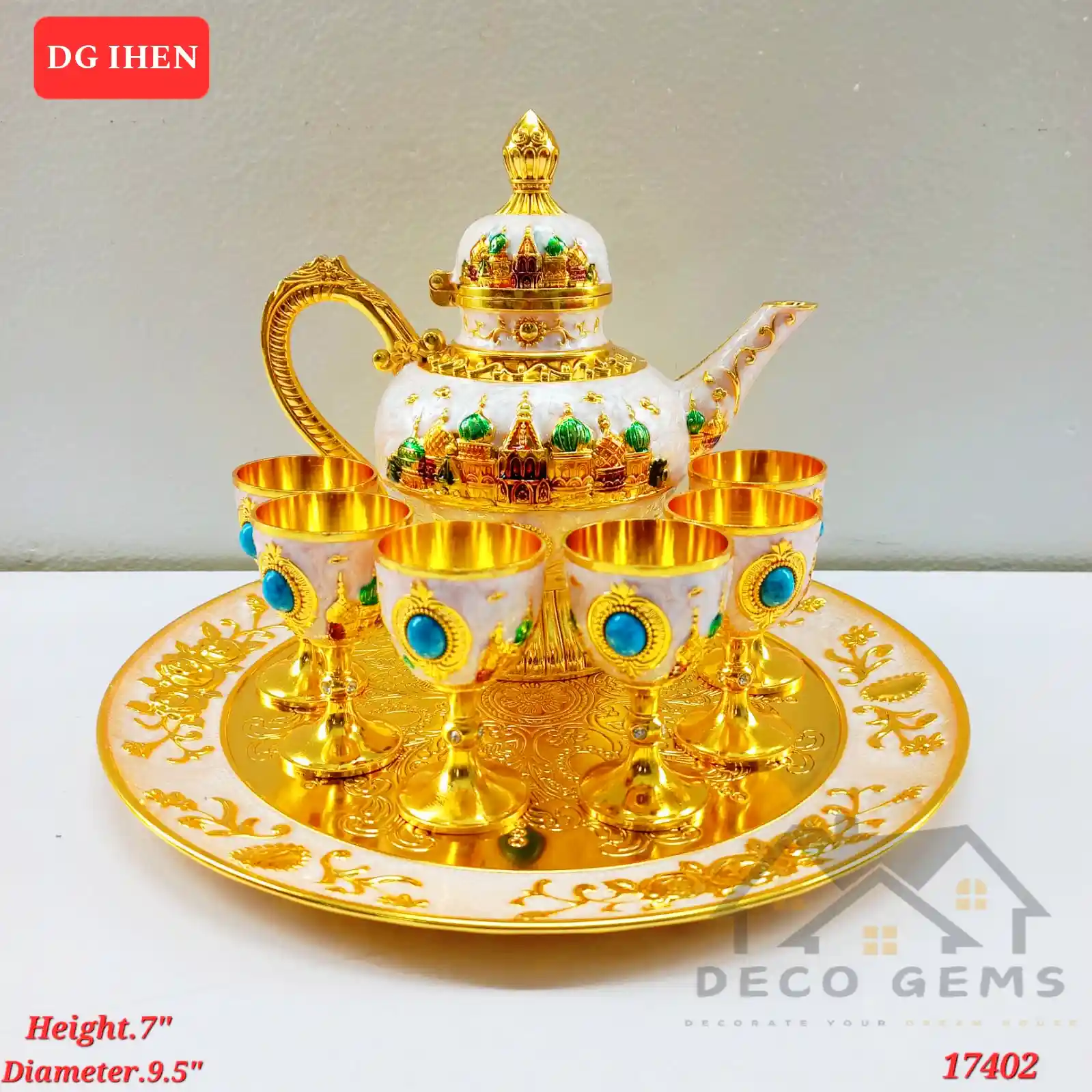 Vintage Designed Surai Set (Pink White)- 17402