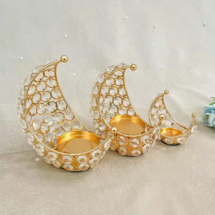 Crystal Moon Shape Candle Holder