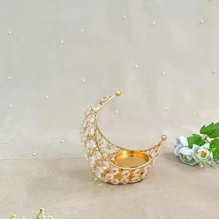 Crystal Moon Shape Candle Holder