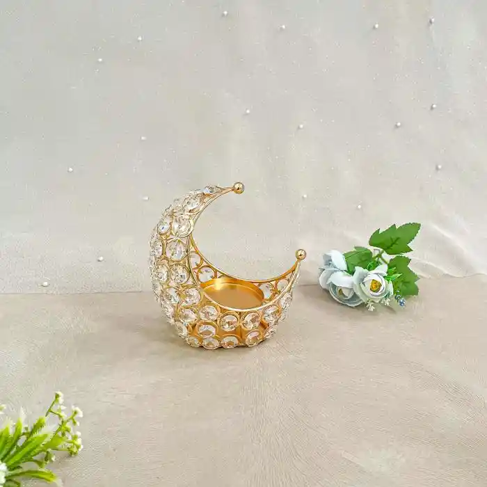 Crystal Moon Shape Candle Holder