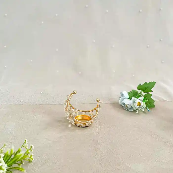 Crystal Moon Shape Candle Holder