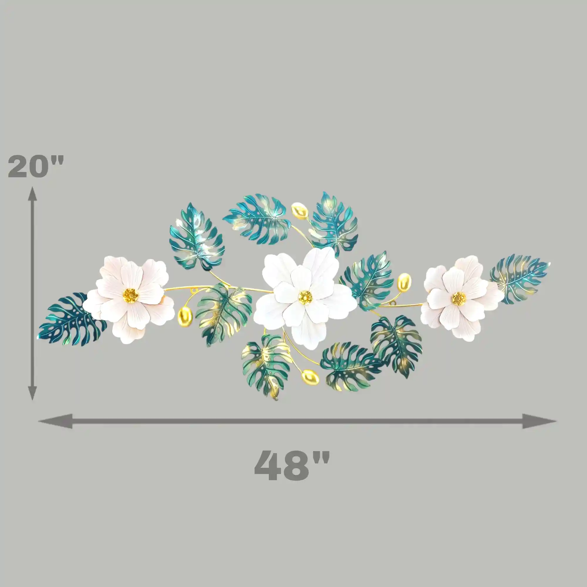 Luxury Metal Leaf Decorative Wall Art - 17649