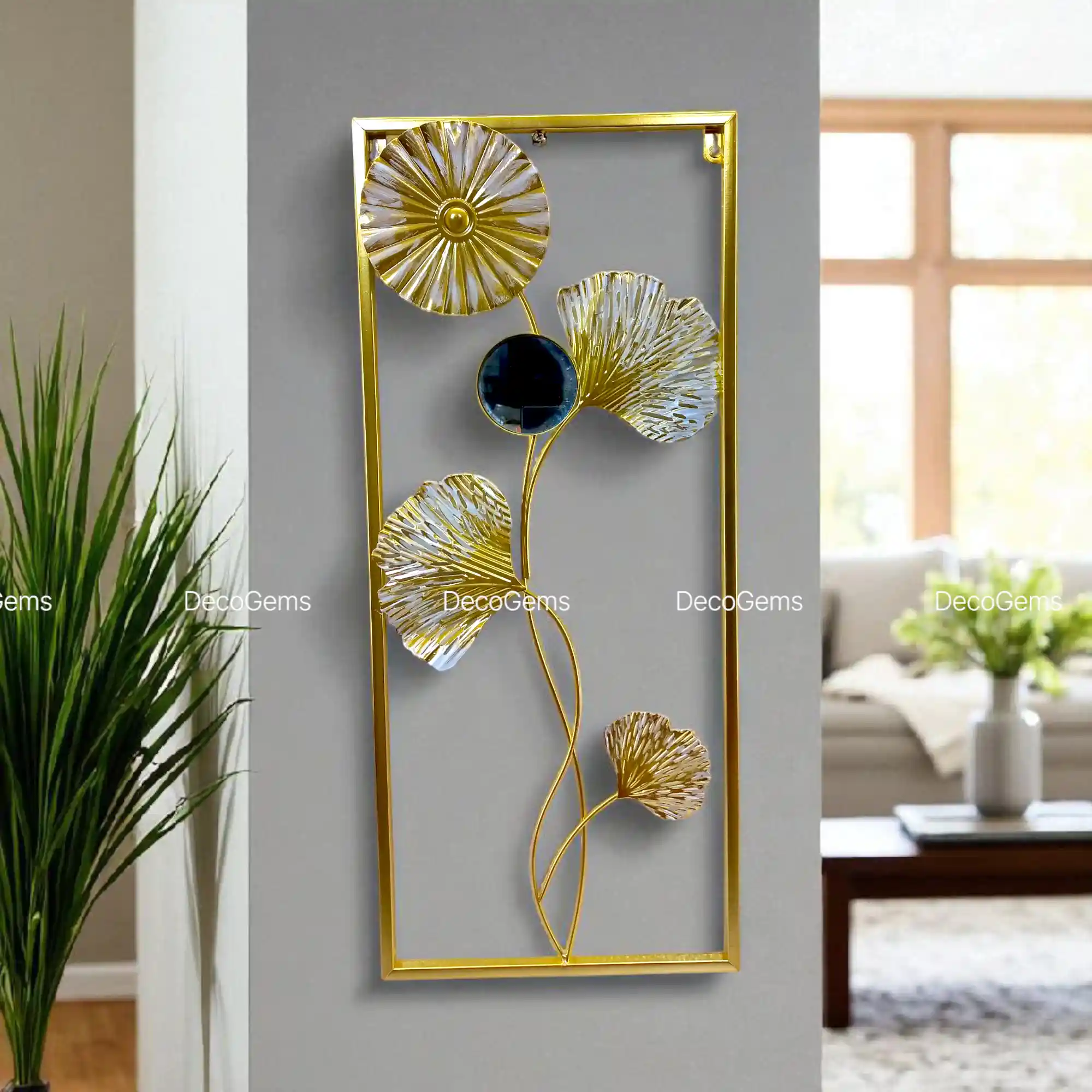 Metal Leaf Antique Colour Wall Decor - 17759