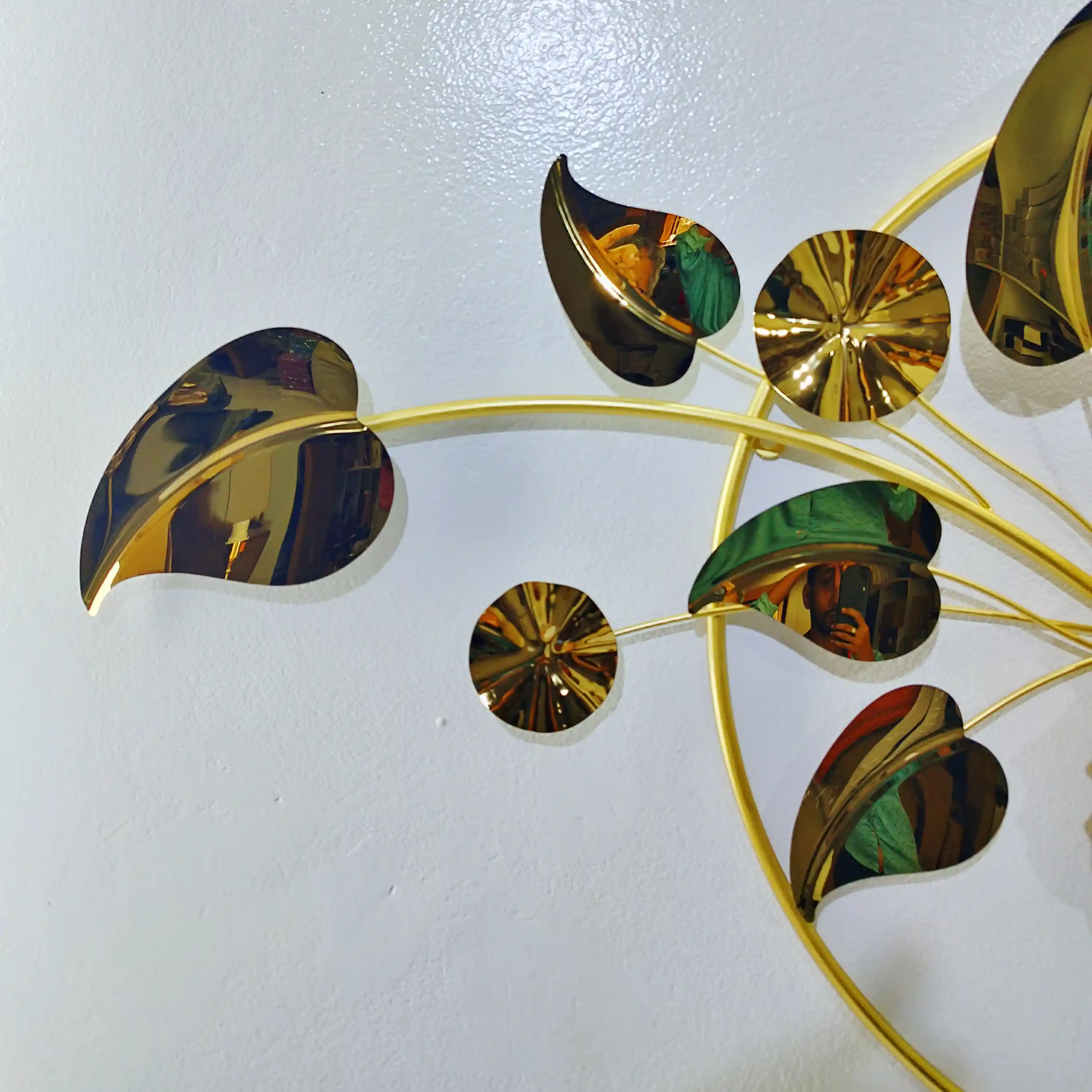 Metal Floral & Glossy Leaf Wall Décor - 17755