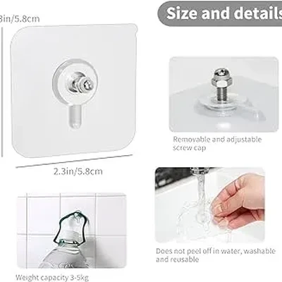 Transparent wall hooks(10 pcs) packet