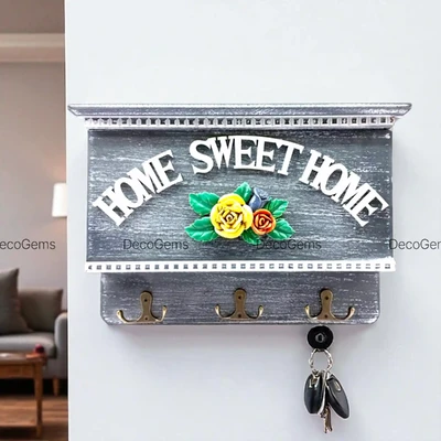 "Home Sweet Home" Wooden Key Holder- 12770