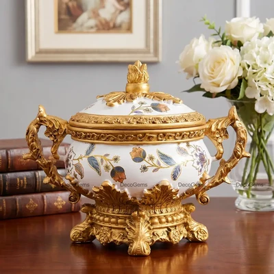 Luxury Vintage Floral Porcelain Decorative Jar