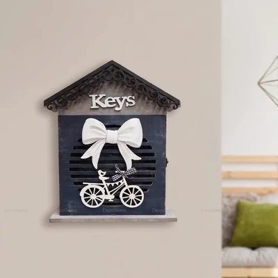 Vintage Bicycle Wooden Wall Key Holder