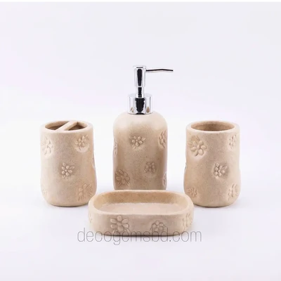 Luxury Ceramic Bathroom Dispenser Set (4-Piece)