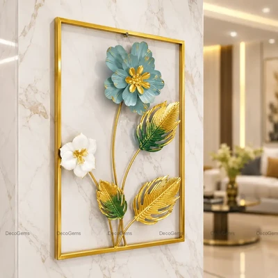 Luxury Floral Metal Wall Decor Frame