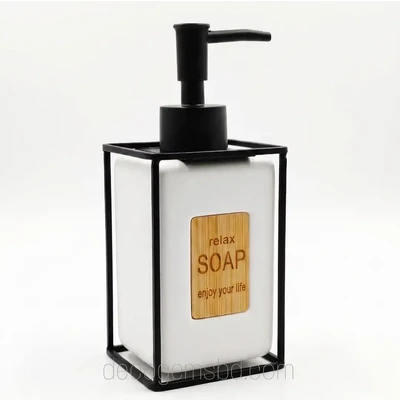 Premium Ceramic Metal Framed Liquid Soap Dispenser