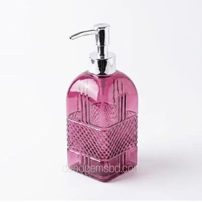 Luxury Crystal-Cut Glass Liquid Soap Dispenser