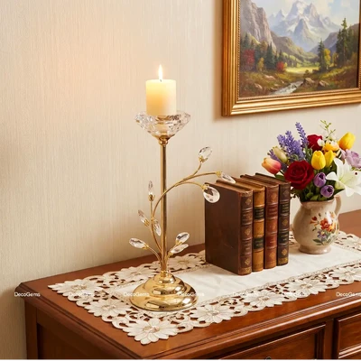 Luxury Golden Metal Candle Holder -13"